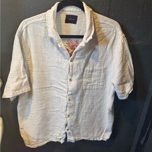 Men’s PacSun Cream Red Cherry Bowel Button Up Shirt